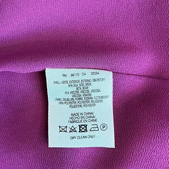 Maeve Anthropologie Velvet Burnout Blouse XS Pink‎ Gold Floral Sheer Silk Blend - Picture 10 of 11